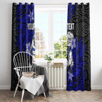 Personalised Canterbury-Bankstown Bulldogs Window Curtain Polynesian Tribal Pattern With Rugby Bulldog Mascot Art