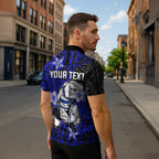 Personalised Canterbury-Bankstown Bulldogs Zipper Polo Shirt Polynesian Tribal Pattern With Rugby Bulldog Mascot Art