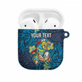 Personalised Gold Coast Titans AirPods Case Polynesian Tribal Pattern With Rugby Titan Mascot Art