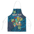 Personalised Gold Coast Titans Apron Polynesian Tribal Pattern With Rugby Titan Mascot Art