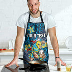 Personalised Gold Coast Titans Apron Polynesian Tribal Pattern With Rugby Titan Mascot Art