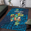 Personalised Gold Coast Titans Area Rug Polynesian Tribal Pattern With Rugby Titan Mascot Art