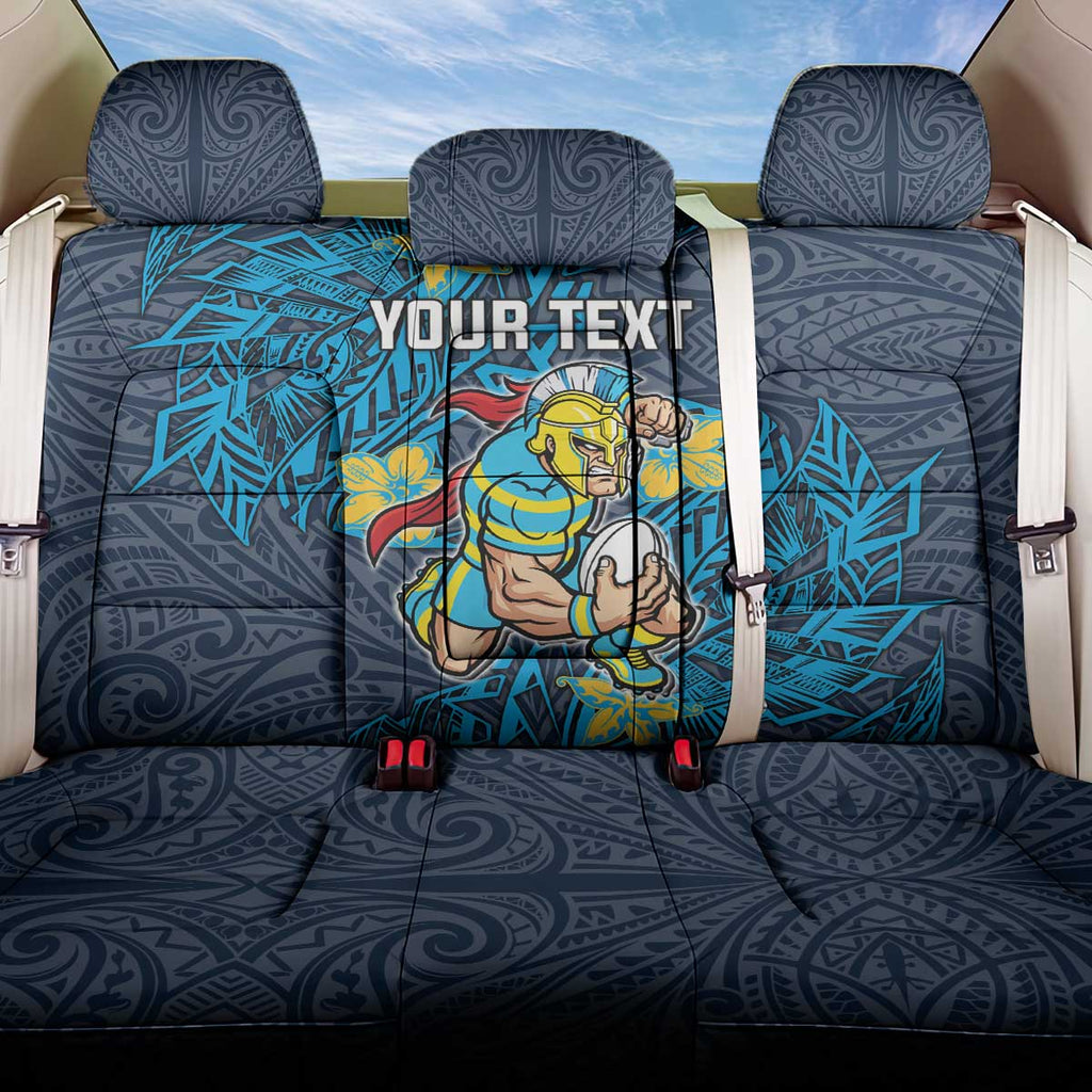Personalised Gold Coast Titans Back Car Seat Cover Polynesian Tribal Pattern With Rugby Titan Mascot Art