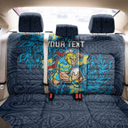 Personalised Gold Coast Titans Back Car Seat Cover Polynesian Tribal Pattern With Rugby Titan Mascot Art