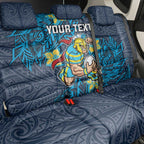 Personalised Gold Coast Titans Back Car Seat Cover Polynesian Tribal Pattern With Rugby Titan Mascot Art