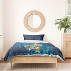 Personalised Gold Coast Titans Bedding Set Polynesian Tribal Pattern With Rugby Titan Mascot Art