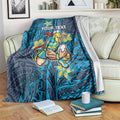 Personalised Gold Coast Titans Blanket Polynesian Tribal Pattern With Rugby Titan Mascot Art