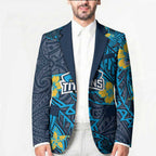Personalised Gold Coast Titans Blazer Polynesian Tribal Pattern With Rugby Titan Mascot Art