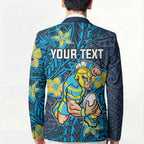 Personalised Gold Coast Titans Blazer Polynesian Tribal Pattern With Rugby Titan Mascot Art