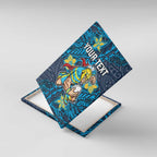 Personalised Gold Coast Titans Canvas Wall Art Polynesian Tribal Pattern With Rugby Titan Mascot Art