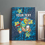 Personalised Gold Coast Titans Canvas Wall Art Polynesian Tribal Pattern With Rugby Titan Mascot Art