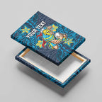 Personalised Gold Coast Titans Canvas Wall Art Polynesian Tribal Pattern With Rugby Titan Mascot Art