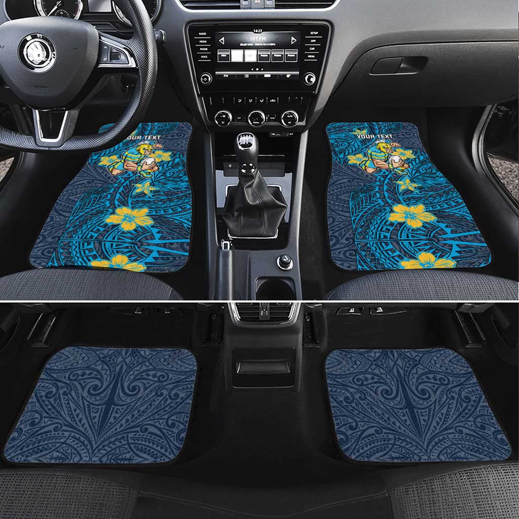 Personalised Gold Coast Titans Car Mats Polynesian Tribal Pattern With Rugby Titan Mascot Art