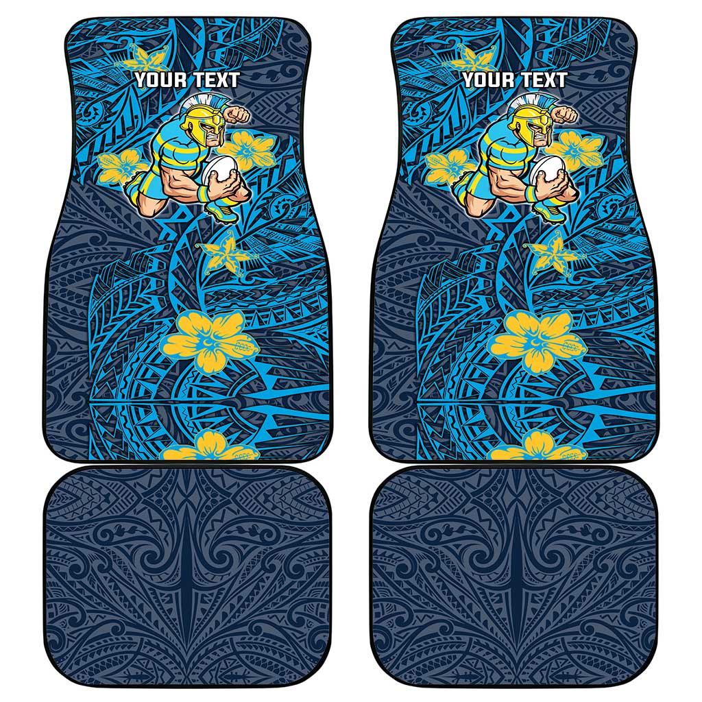 Personalised Gold Coast Titans Car Mats Polynesian Tribal Pattern With Rugby Titan Mascot Art