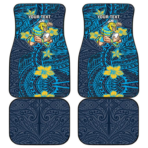 Personalised Gold Coast Titans Car Mats Polynesian Tribal Pattern With Rugby Titan Mascot Art