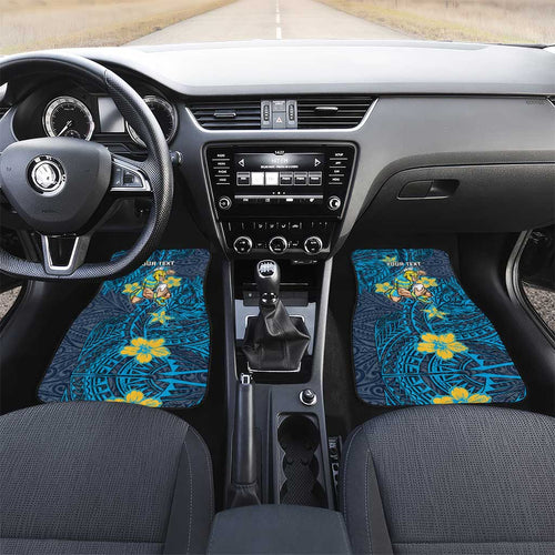 Personalised Gold Coast Titans Car Mats Polynesian Tribal Pattern With Rugby Titan Mascot Art
