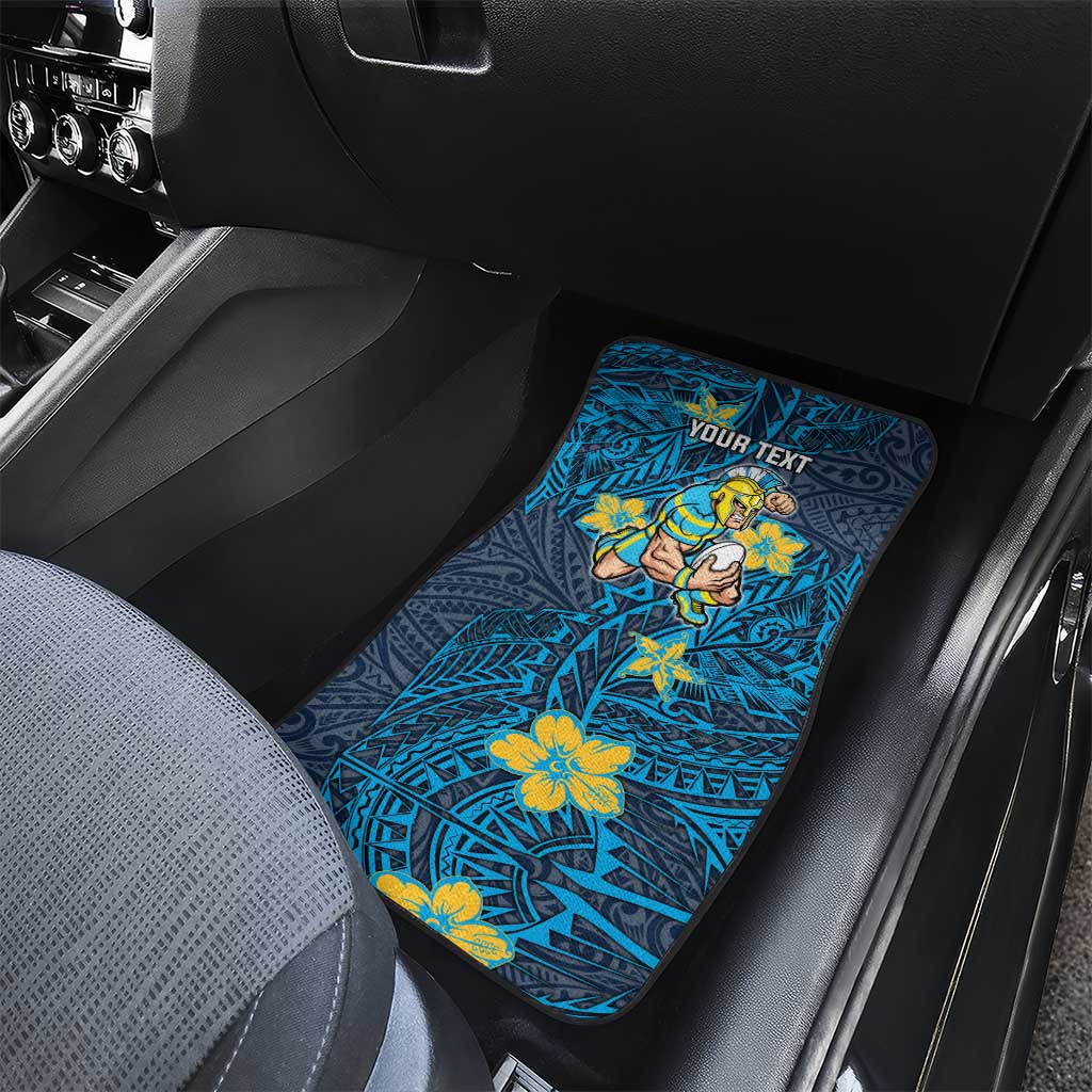 Personalised Gold Coast Titans Car Mats Polynesian Tribal Pattern With Rugby Titan Mascot Art