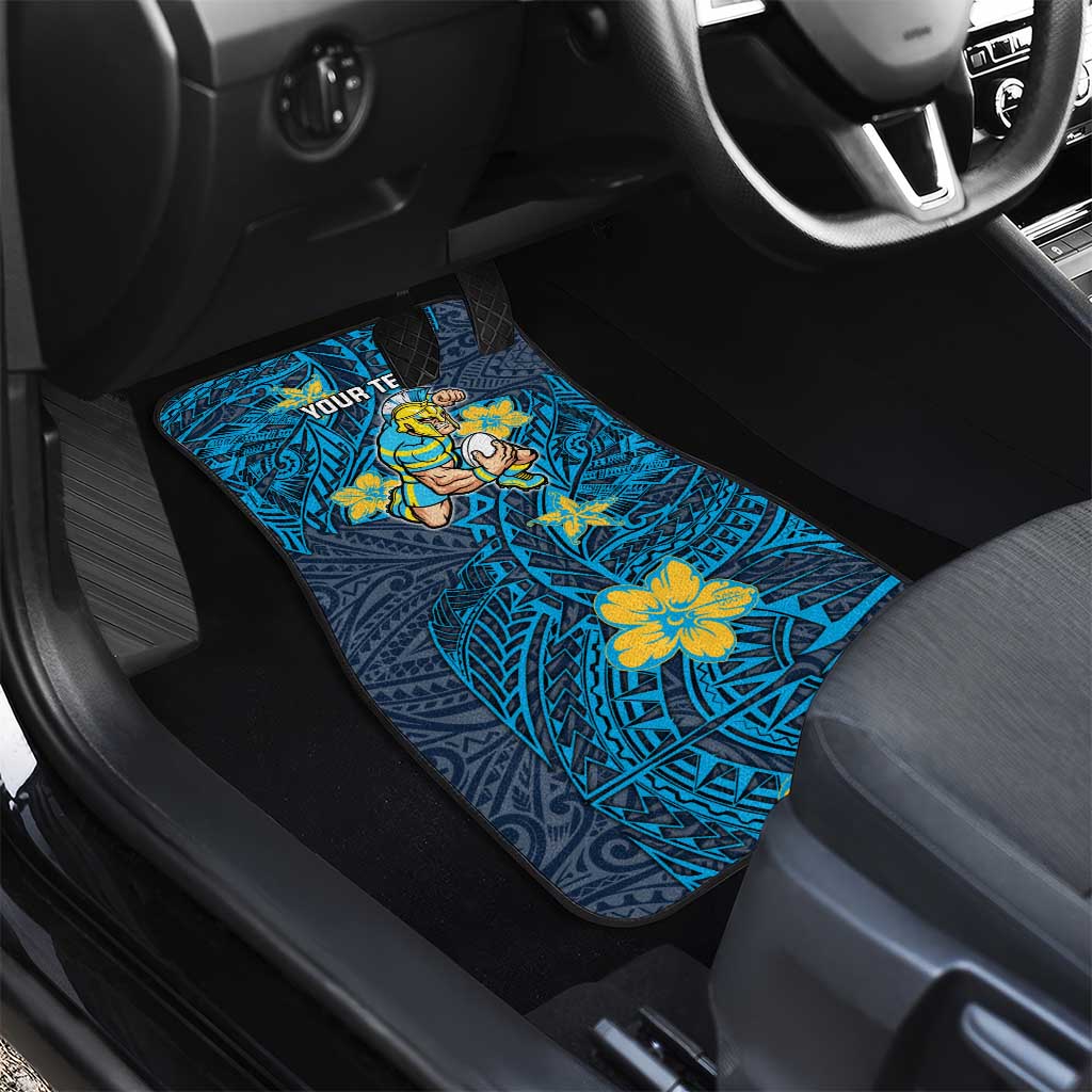 Personalised Gold Coast Titans Car Mats Polynesian Tribal Pattern With Rugby Titan Mascot Art