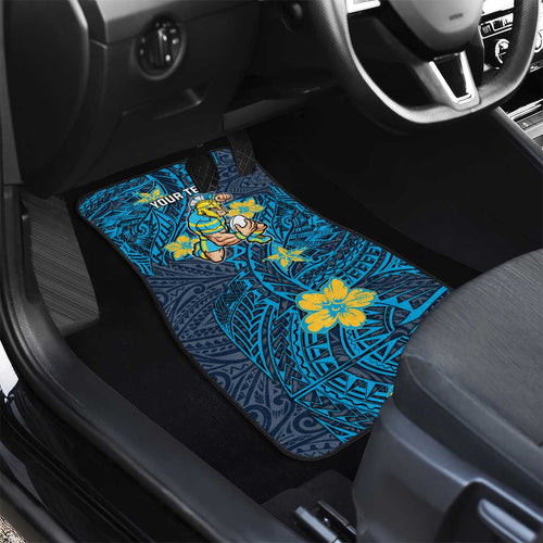 Personalised Gold Coast Titans Car Mats Polynesian Tribal Pattern With Rugby Titan Mascot Art