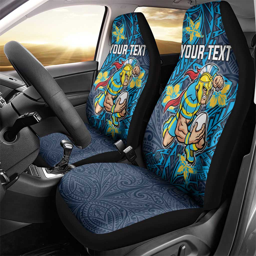 Personalised Gold Coast Titans Car Seat Cover Polynesian Tribal Pattern With Rugby Titan Mascot Art
