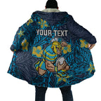 Personalised Gold Coast Titans Cloak Polynesian Tribal Pattern With Rugby Titan Mascot Art