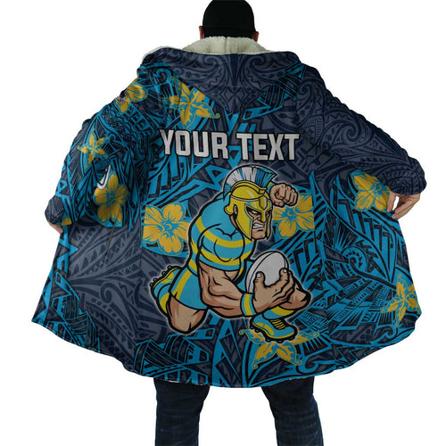 Personalised Gold Coast Titans Cloak Polynesian Tribal Pattern With Rugby Titan Mascot Art