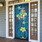 Personalised Gold Coast Titans Door Cover Polynesian Tribal Pattern With Rugby Titan Mascot Art