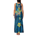 Personalised Gold Coast Titans Family Matching Tank Maxi Dress and Hawaiian Shirt Polynesian Tribal Pattern With Rugby Titan Mascot Art