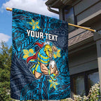 Personalised Gold Coast Titans Garden Flag Polynesian Tribal Pattern With Rugby Titan Mascot Art