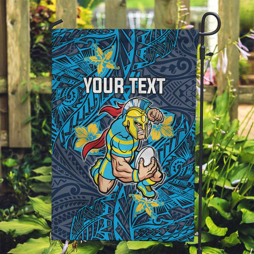 Personalised Gold Coast Titans Garden Flag Polynesian Tribal Pattern With Rugby Titan Mascot Art