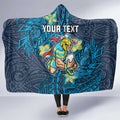 Personalised Gold Coast Titans Hooded Blanket Polynesian Tribal Pattern With Rugby Titan Mascot Art