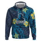Personalised Gold Coast Titans Hoodie Polynesian Tribal Pattern With Rugby Titan Mascot Art