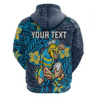 Personalised Gold Coast Titans Hoodie Polynesian Tribal Pattern With Rugby Titan Mascot Art
