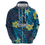 Personalised Gold Coast Titans Hoodie Polynesian Tribal Pattern With Rugby Titan Mascot Art