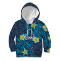 Personalised Gold Coast Titans Kid Hoodie Polynesian Tribal Pattern With Rugby Titan Mascot Art