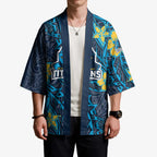 Personalised Gold Coast Titans Kimono Polynesian Tribal Pattern With Rugby Titan Mascot Art