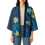 Personalised Gold Coast Titans Kimono Polynesian Tribal Pattern With Rugby Titan Mascot Art