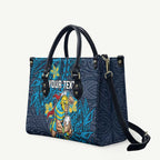 Personalised Gold Coast Titans Leather Bag Polynesian Tribal Pattern With Rugby Titan Mascot Art
