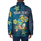 Personalised Gold Coast Titans Padded Jacket Polynesian Tribal Pattern With Rugby Titan Mascot Art