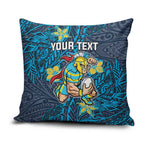 Personalised Gold Coast Titans Pillow Cover Polynesian Tribal Pattern With Rugby Titan Mascot Art