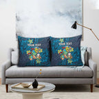 Personalised Gold Coast Titans Pillow Cover Polynesian Tribal Pattern With Rugby Titan Mascot Art