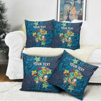 Personalised Gold Coast Titans Pillow Cover Polynesian Tribal Pattern With Rugby Titan Mascot Art
