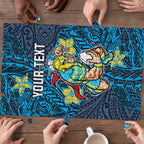 Personalised Gold Coast Titans Puzzle Polynesian Tribal Pattern With Rugby Titan Mascot Art