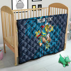 Personalised Gold Coast Titans Quilt Polynesian Tribal Pattern With Rugby Titan Mascot Art