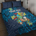 Personalised Gold Coast Titans Quilt Bed Set Polynesian Tribal Pattern With Rugby Titan Mascot Art