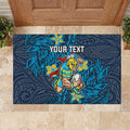 Personalised Gold Coast Titans Rubber Doormat Polynesian Tribal Pattern With Rugby Titan Mascot Art