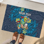 Personalised Gold Coast Titans Rubber Doormat Polynesian Tribal Pattern With Rugby Titan Mascot Art