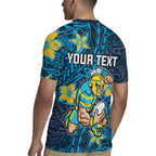 Personalised Gold Coast Titans Rugby Jersey Polynesian Tribal Pattern With Rugby Titan Mascot Art