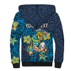 Personalised Gold Coast Titans Sherpa Hoodie Polynesian Tribal Pattern With Rugby Titan Mascot Art