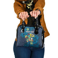 Personalised Gold Coast Titans Shoulder Handbag Polynesian Tribal Pattern With Rugby Titan Mascot Art